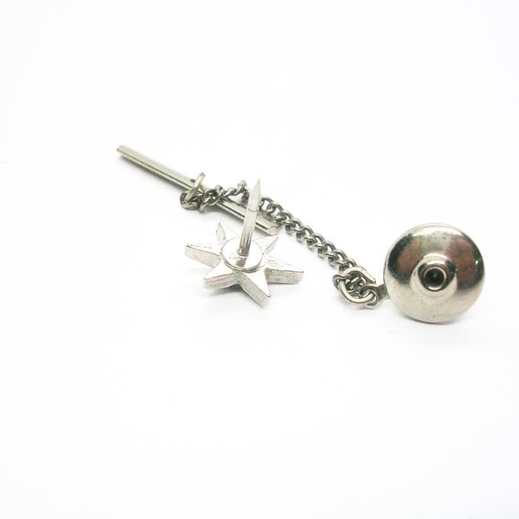 Vintage Tie Tack Pin black Star Sapphire classic Swank Formal Necktie Holder - Picture 3 of 3